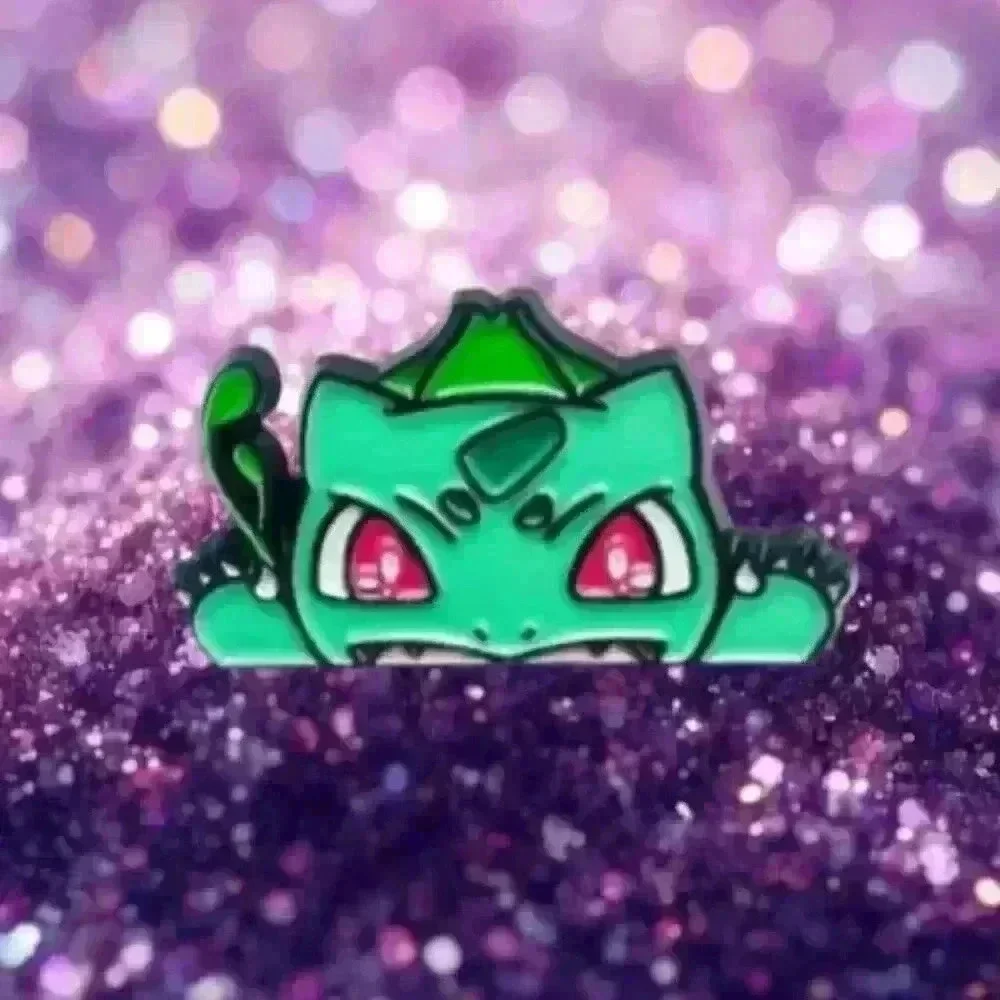 Peeking Bulbasaur Kanto Starter Enamel Pin – Adorable Pokémon Collector's Gem!